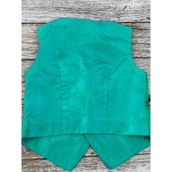 Vintage Boys Shiny Green Taffeta Vest - Picture 7 of 11